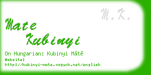 mate kubinyi business card